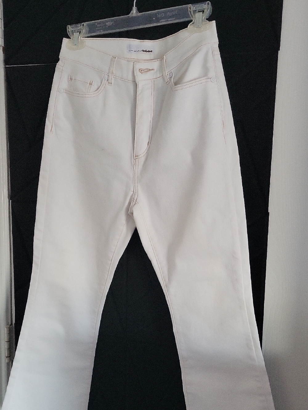 LOFT White High-Rise Wide-Leg Jeans